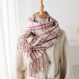 ELEGANT PLAID TASSEL SCARF FOR FALL WINTER_CWASC2768