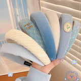 FASHION WIDE BRIM BLUE HEADBAND HAIRPIN HEADDRESS_CWAHA4026