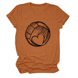 LOVE FOOTBALL T SHIRT CASUAL PLUS SIZE TOP_CWTTSL0509