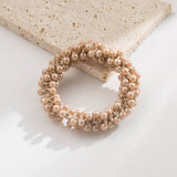 Gold Thread Pearl Elastic Hair Tie For Women_Cwaje05910