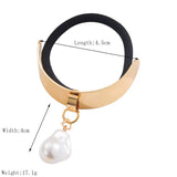 GOLD WATERDROP HEART PENDANT ELASTIC HAIR TIE_CWAHA6186