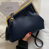 RETRO SIMPLE METAL CLIP SHOULDER BAG_CWAB1598