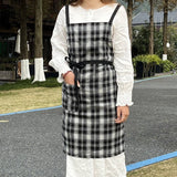 Vintage Christmas Plaid Cafe Household Apron_Cwmm5821