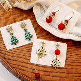 GENTLE CHRISTMAS SNOWMAN CHRISTMAS TREE EARRINGS_CWAJE1836