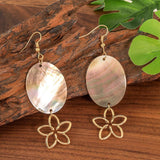 MINIMALIST NATURAL BLACK SHELL OVAL EARRINGS_CWMM4365