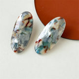 Marble Pattern Oval Resin Hair Barrettes For Women_Cwaha0753