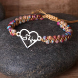 HEART SHAPE BRAIDED ADJUSTABLE BRAIDED BRACELETS_CWAJE3957