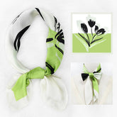 FLORAL SILK SCARF FRESH ELEGANT SQUARE HEADSCARF_CWASC1154