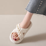 SUMMER BEACH SHOES PEARL CHAIN SANDALS_CWSHS0672