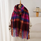 Rainbow Mohair Plaid Scarf Women Winter Wrap_Cwasc03465