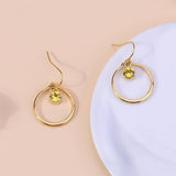 Titanium Steel Fashionable Zircon Circle Earrings_Cwmm3663