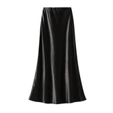 ELEGANT PLEATED SATIN FISHTAIL SKIRT_CWBMS0287