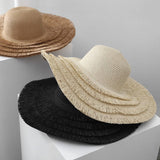 Summer Travel Straw Hat Women'S Large Brim Casual_Cwah1172