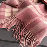 Fresh Plaid Cashmere Feel Tassel Scarf Wrap_Cwasc03245