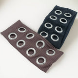 Wide Punk Fabric Headband With Metal Eyelets