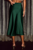 Solid Color Satin Fashionable Body-Hugging Skirt