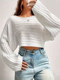 Versatile Solid Color Loose Knitted Sweater