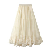 SWEET RUFFLE TULLE A LINE FLARED PUFF SKIRT_CWBMS0376