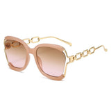 BIG FRAME CHAIN FASHION METAL SUNGLASSES_UV400_CWASG0276