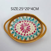 RATTAN DESKTOP LIGHT LUXURY SHELL TRAY STORAGE TRAY_CWMM4538