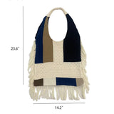 Women Retro Knit Stitching Portable Shoulder Bag_Cwab0834