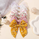 FLORAL COTTON BOW HAIR CLIP FOR BABY GIRLS_CWAHA6752