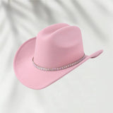 Unisex Ethnic Western Wide Brim Sun Cowboy Hat_Cwah3652