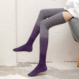 AUTUMN AND WINTER GRADIENT LONG OVER THE KNEE SOCKS_CWMS0863