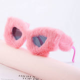 PLUSH WINTER SUNGLASSES FASHION CAT EYE SUNGLASSES_CWASG0571