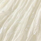 EMBROIDERED LACE A LINE FLARED MIDI SKIRT_CWBMS0359