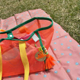 Mesh Contrast Color Beach Travel Storage Bag_Cuab00461