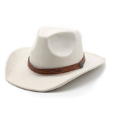 Unisex Rolled Brim Jazz Hat Simple Suede Ethnic Hat_Cwah2501