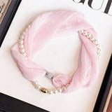 White Pearl Magnetic Skinny Silk Scarf_Cwasc03936
