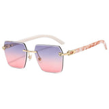 NEW POLYGON GRADIENT METAL SUNGLASSES LEOPARD HEAD_CWASG1183