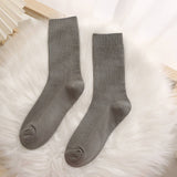 AUTUMN AND WINTER SOLID COLOR MID CALF SOCKS_CWMS0978