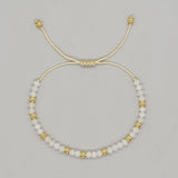 CRYSTAL GOLD BEADED HAND WOVEN BRACELET_CWMM3871