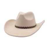Western Ethnic Felt Cowboy Fedora Hat_Cwah04406