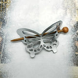 METALLIC LEATHER VINTAGE BUTTERFLY HAIRPIN_CWAHA6386