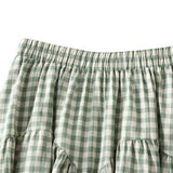 Vintage Plaid High-Waist A-Line Flared Skirt_Cwbms0349