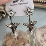 RETRO PEARL STAR BUTTERFLY EARRINGS_CWAJE1522