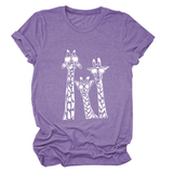 Womens Giraffe Print Casual Summer T-Shirt