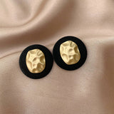 BLACK ELEGANT IRREGULAR EARRINGS_CWAJE1643