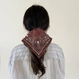 Vintage Paisley Denim Blue Bandana Hair Tie