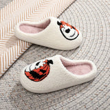 HALLOWEEN PUMPKIN EMBROIDERED COTTON SLIPPERS_CWSHS0857