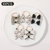 DOUBLE BOW HAIR CLIPS SET WITH PEARLS FOR GIRLS_CWAHA6736