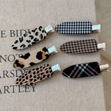 Houndstooth Hair Clip Elegant Lazy Style_Cwaha07909