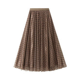 POLKA DOT MESH SKIRT REVERSIBLE A LINE SKIRT_CWBMS0314