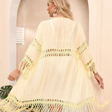 Womens Tassel Stitching Holiday Swimsuit Cover-Up