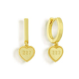 Trendy Number Heart Lace Gold Plated Earrings