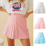 Versatile Solid Color Pleated Short Skirt_Cwbss0421